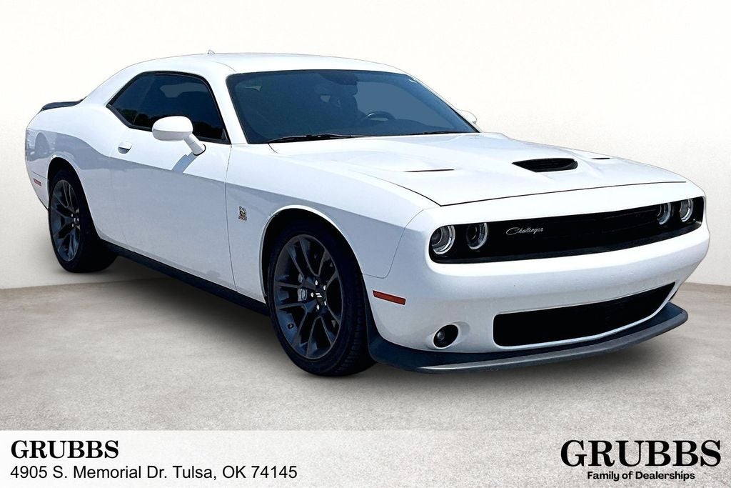 2023 Dodge Challenger R/T Scat Pack in White Knuckle Clearcoat — front three-quarter view