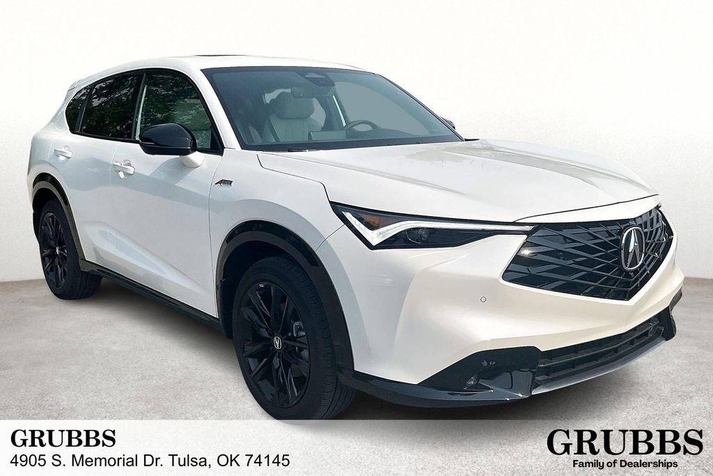 2025 Acura ADX A-Spec Advance Package in Platinum White Pearl — front three-quarter view