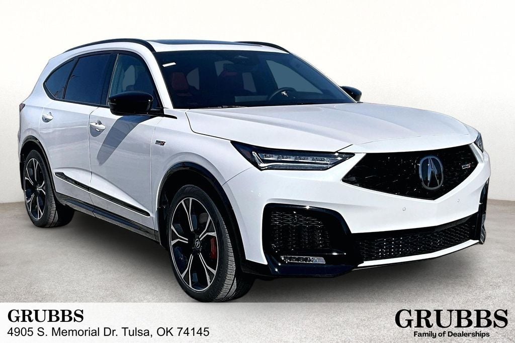 2026 Acura MDX Type S w/Advance Package SH-AWD in Platinum White Pearl — front three-quarter view