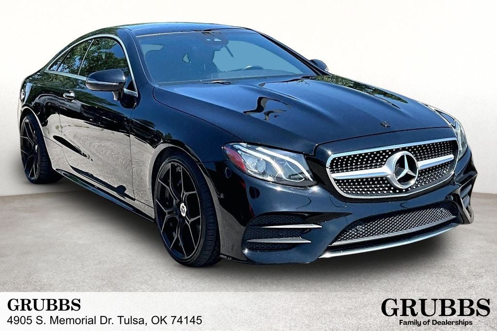 2018 Mercedes-Benz E-Class E 400 in Obsidian Black Metallic — front three-quarter view